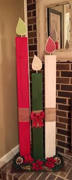 Found This Candle Idea On Pinterest I Used Scrap Wood I Found Around The Hubbies Woodshop It Is Christmas Wood Christmas Crafts Outdoor Christmas Decorations