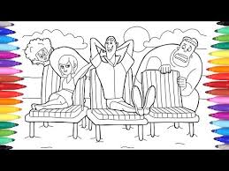 In the film hotel transylvania 3 we can see the adventures during these summer holidays coloring and printable page. Hotel Transylvania 3 Summer Vacation Drac And Mavis Beach Vacation Coloring Pages