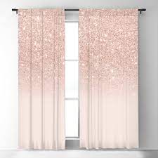 Rose Gold Faux Glitter Pink Ombre Color Block Blackout Curtain By Girlytrend Society6 Rose Gold Room Decor Rose Gold Bedroom Gold Room Decor