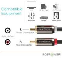FosPower Kabel RCA Y (0,9 m) - Adapter Subwoofera, Podwójnie Ekranowany,  Pozłacany 24-Karatowym Złotem, 1 Złącze Audio Na 2 Do Dźwięku ...