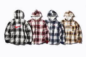 Wtb Nike Plaid Hooded Sweatshirt Small Black Navy Red R Supreme