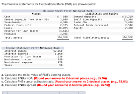 They replace the paper statements you receive in the mail. Solved The Financial Statements For First National Bank Chegg Com