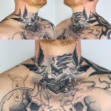 Sacred Heart Neck Tattoo By Ivo Aka Follow The Line Tattoo