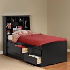 shop prepac furniture captain s platform storage bed with slant back bookcase headboard at lowe s canada find our selection of be camas modernas camas muebles