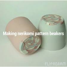 How I Make Nerikomi Pattern Base Beakers Nerikomi Ceramics Colouredclay Patterns Porcelain Australiance Coil Pottery Pottery Patterns Pottery Techniques