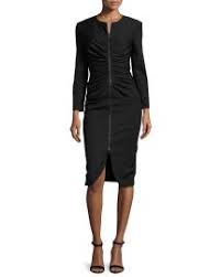 Victoria beckham zip detail jersey dress. Wornontv Donna S Black Zip Front Dress On Suits Sarah Rafferty Clothes And Wardrobe From Tv
