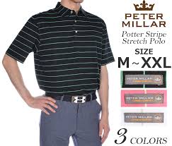 The Size Usa Direct Import That Stylish Peter Mirror Peter Millar Golf Wear Mens Wear Golf Potter Stripe Stretch Short Sleeves Polo Shirt Has A Big