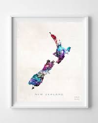 New Zealand Map Print Wellington Print New Zealand Poster Etsy Map Wall Art Watercolor Map Artwork Prints