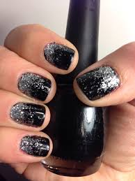 Black And Silver Glitter Nails My Nails Glitter Ombre Silver Glitter On Black Polish With A Clear Top Coat Black Gel Nails Black Nails With Glitter Trendy Nails