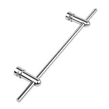 Crossbars are curved outwards away from the wall. Milano Chrome Towel Rail For Aruba Vertical Designer Radiator 470mm