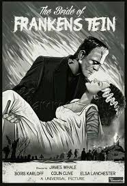 Black And White Horror Movie Posters The Bride Of Frankenstein Black White Movie Poster Artwork Bride Of Frankenstein Frankenstein Frankenstein Art