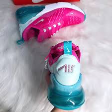 Swarovski Nike Air Max 270 Cabana White Laser Fuchsia Teal Tint Customized With Swarovski Crystals Swarovski Nike Nike Air Max Air Max 270