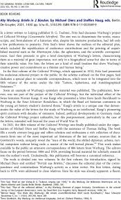 Aby Warburg. Briefe in 2 Bänden, by Michael Diers and Steffen Haug,  eds.Berlin: De Gruyter, 2021, 1430 pp. b/w ill., $103.99. ISBN  978-3-11-053369-9: The Germanic Review: Literature, Culture, Theory: Vol  98, No 3