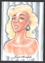 CLASSIC HOLLYWOOD STARLETS JAYNE MANSFIELD (5finity) SKETCH CARD JOHN  MONSERRAT