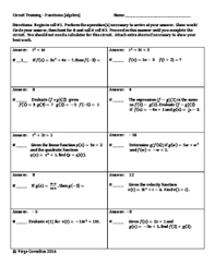Addition, subtraction, multiplication, and division. Operations With Functions Worksheet Teachers Pay Teachers