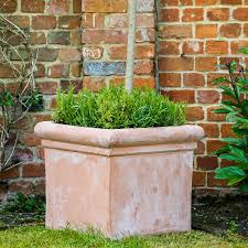 The most common materials for large indoor plant pots are terracotta and plastic. Terracino Bay Tree Square Garden Planter Greenart