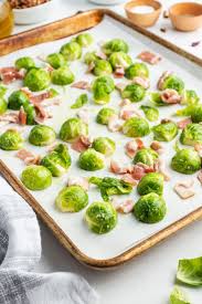 What should i roast brussel sprouts with? Oven Roasted Brussel Sprouts With Bacon Barbara Bakes