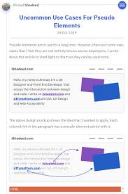 Uncommon Use Cases For Pseudo Elements Use Case Css Before After Uncommon