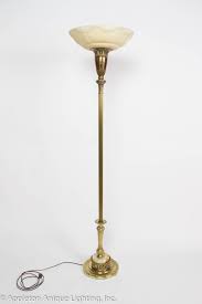 Bronze torchiere floor lamp with alabaster glass shade. Torchiere With Onyx Base And Original Glass Shade Appleton Antique Lighting
