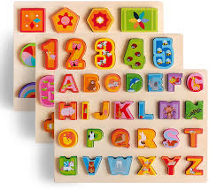 The english alphabet (or modern english alphabet) today consists of 26 letters: Buy Umtoy Wooden Puzzles For Toddlers Alphabet Number Shape Puzzles Toddler Learning Puzzle Toys For Kids Boy And Girls Set 3 In 1 Puzzle For Toddlers Online In Indonesia B087bsb6g9