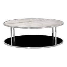 Product title weston home vicci chrome finish glass top coffee table with 3 nesting tables average rating: Chrome Luxor Coffee Table White Marble Top Coffee Tables