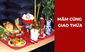 Mâm cúng giao thừa ngoài trời và trong ...