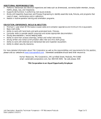assembly technician job description