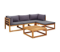Outdoor lounge sets für garten, terrasse und balkon. Vidaxl 5 Piece Garden Lounge Set With Cushions Solid Acacia Wood Vidaxl Com