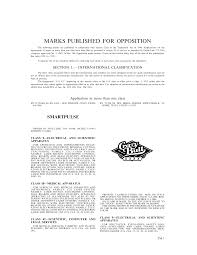 MARKS PUBLISHED FOR OPPOSITION