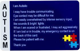 We help bridge needs with resources and services for individuals with asd. Amazon Com Autism Alert Card Adhd Awareness Cards Customized Name Emergency Contact 2 Pack Secure Id Office Products