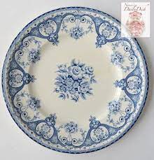 Blue And White Vintage English Transferware 10 Plate Shabby Victorian Roses And Scrolls Blue And White Dinnerware Blue And White Blue And White China