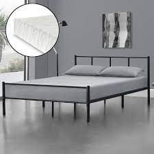 Sei nel sito giusto dove trovare tutte le informazioni sul. Struttura Letto In Metallo Con Materasso 160 X 200 Cm Letto Matrimoniale Con Testiera E Pediera Minimal Design Nero En Casa Casa E Cucina Ibs