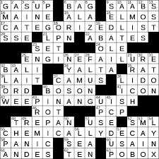 New daily puzzles each and every day! La Times Crossword Answers 20 Apr 17 Thursday Laxcrossword Com
