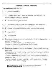 Pdf drive investigated dozens of problems and listed the biggest global issues facing the world today. Selective Breeding Answer Key Pdf Readworks Org Selective Breeding Teacher Guide Answers Passage Reading Level Lexile 1210 1 C Selective Breeding 2 D Course Hero