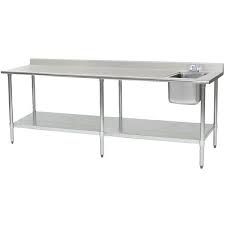 Eagle Group T3096seb Bs E23 30 X 96 Stainless Steel Deluxe Work Table With Sink Work Table Sink Eagle Group