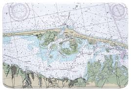 Nj Barnegat Light Harvey Cedars Nj Nautical Chart Memory Foam Bath Mat