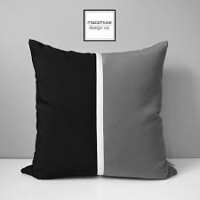 Black And White Throw Pillows For Couch Black Grey Outdoor Pillow Cover Modern Sunbrella Pillow Etsy Outdoor Pillow Covers Grey Outdoor Pillows Modern Outdoor Pillows