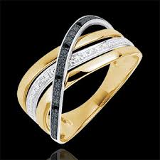 Les carats peuvent ainsi servir à mesurer le poids des pierres précieuses. Bague Or Blanc Et Or Jaune 18 Carats Diamant Noir Diamant B763
