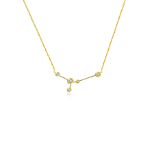 Caring, nurturing and protective, she/he holds it all together and calls the shots. Cancer Zodiac Constellation Necklace 18k Yellow Gold Diamond Genevieve Collection Wolf Badger