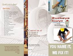 Contractors Plumbers Electricians Handyman Brochures Branding Marketing Materials Newsletters Print Material Deck Refinishing Staining Deck Door Repair
