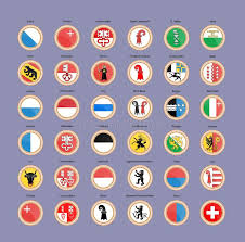 Infine non resta che il più italiano dei 26 cantoni del paese: Insieme Delle Icone Di Vettore Cantoni E Regioni Di Bandiere Della Svizzera Illustrazione Vettoriale Illustrazione Di Circolare Terra 150236411