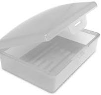 Travel Soap Box with lid - Clear White - Perfect for Traveling, Gym, or Storage. Made in The USA.