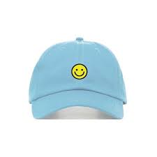 Smiley Face Baseball Hat Embroidered Dad Cap Happy Emoji Emoticon Unstructured Six Panel Adjustable Strap Back Baseball Cap Baseball Hats Embroidered Baseball Caps
