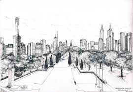 A Little Drawing From Melbourne S Shrine Of Remembrance Looking Towards The City Visual Australia Shrine