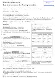 Der student, dessen mutter pilotin ist Calameo Erklarungen Und Regeln Zum Relativsatz Und Den Relativpronomina Und Einige Ubungen Mitsamt Losungen Niveau Gemass Ger Ab A2