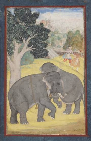 Two Elephants, India, Mughal, circa 1600-50 | Indian, Himalayan &