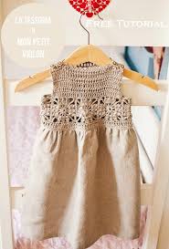 Free Crochet Tutorial Granny Sqaure Fabric And Crochet Dress By Mon Petit Violon In 2020 Crochet Baby Dress Crochet Dress Pattern Crochet Fabric