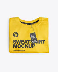 Folded Sweatshirt Mockup Top View In Apparel Mockups On Yellow Images Object Mockups In 2020 Clothing Mockup Shirt Mockup Sweatshirts