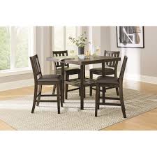 Scarlett 7 piece dining set with upholstered host chairs. Standard Furniture Arlo Transitional 5 Piece Counter Height Dining Set With Slatted Open Shelf Rooms For Less Pub Table And Stool Sets