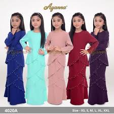 Fesyen muslimah terkini hari raya 2019 mybaju blog sumber : Ayanna Kurung 4020a Waheeda Pearl Kurung Baju Raya Budak Umur 1 Tahun Keatas Xs 2xl Shopee Malaysia